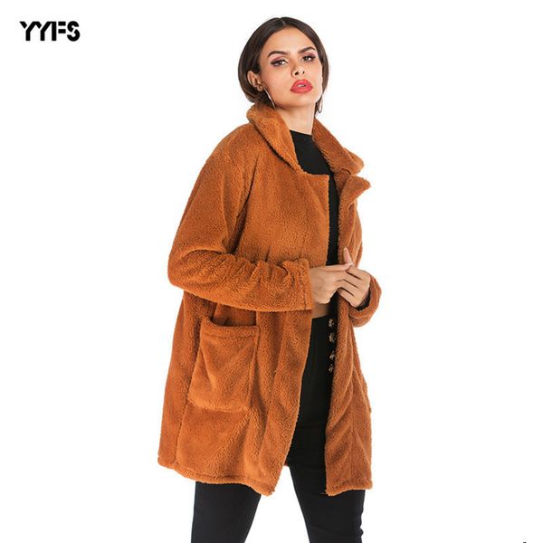 

women designer autumn casual long lapel double-sided woolen coatnup4nup4, Gray