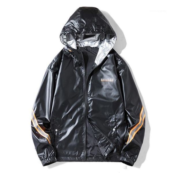 

autumn casual loose long sleeved hooded zipper jackets fashion mens jackets mens designer jackets letter printed, Black;brown