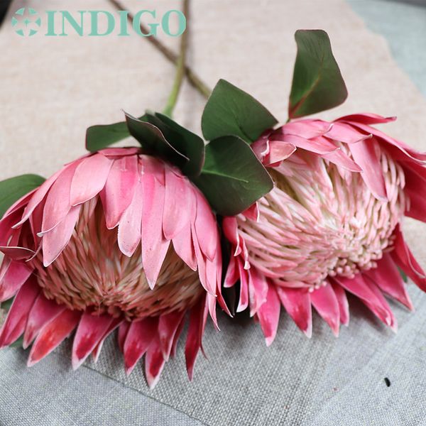 

indigo -2 pcs pink protea cynaroides large size real touch artificial flower wedding flower party event ing