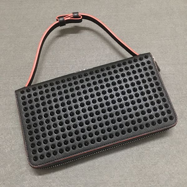 

designer clutch bag for men women long checkbook wallet credit card p holder wallets mono gram black checkered real leather, Red;black