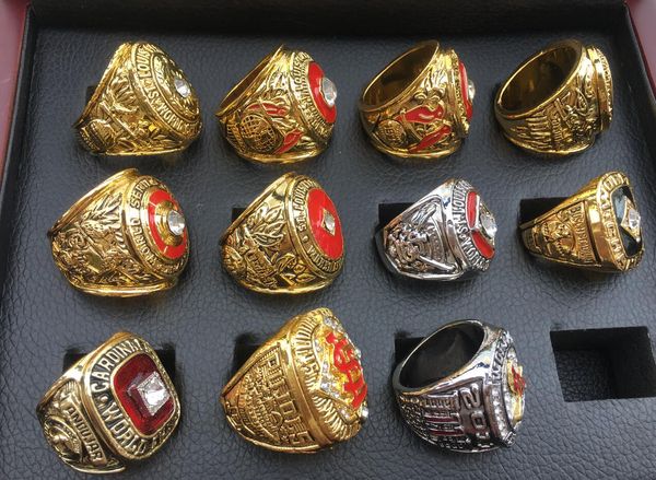 11pcs Slc Baseball World Series Team Championship Ring Set con scatola di visualizzazione in legno Souvenir Men Fan Gift Drop Shipping all'ingrosso 2022