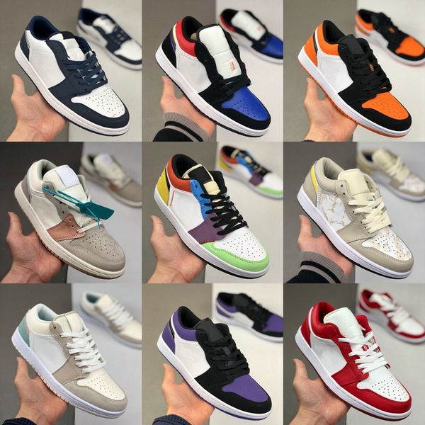

mens women paris 1 1s low basketball shoes fearless edison chen atmosphere grey travis scotts palm tree lightbulb jumpman sports sneakers