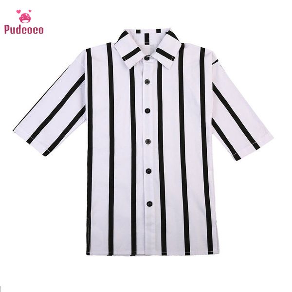 

pudcoco toddler baby girl одежда полосатая половина рукава длинная рубашка платье кнопка праздничный сарафан одежда, Red;yellow