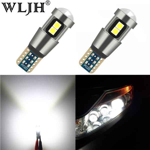 

wljh 2x canbus white t10 led w5w 194 10v-30v 3030 smd car interior light map dome bulb side parking lamp license plate lights