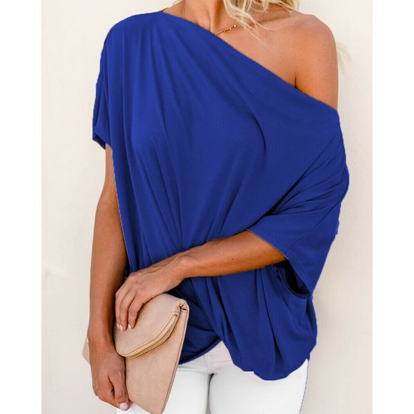 

summer casual solid blouse summer ladies short sleeve loose, White