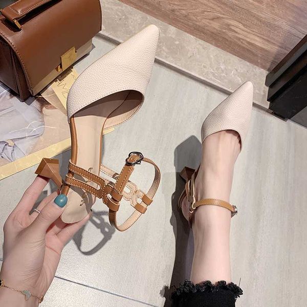 

the new summer han edition fashion pointed fine with high heels, Black