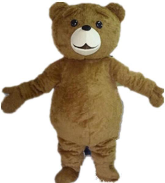 

2019 brown plush teddy bear mascot costume for to wear, Red;yellow