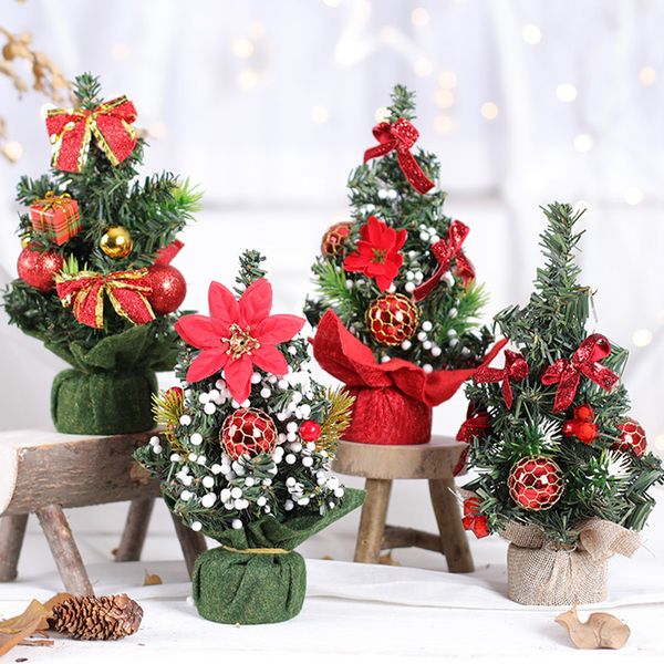 

approx 20cm christmas pine tree for 2020 new year christmas wedding festival home decor artificial pvc deskornaments