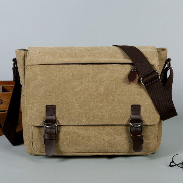 

10 inch density canvas classic men messenger bag men's crossbody shoulder bags a4 file tool kits organizer casual travel pack