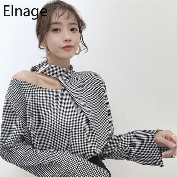 

elnage fashion korean slim thin strapless blouse shirt bottoming 2020 spring autumn new off shoulder women clothing 5a027, White