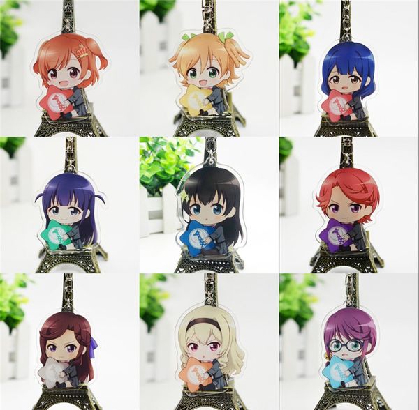 

anime cartoon strap shoujo kageki revue starlight tendou maya cute acrylic keychain halloween cosplay keyring christmas gift, Silver
