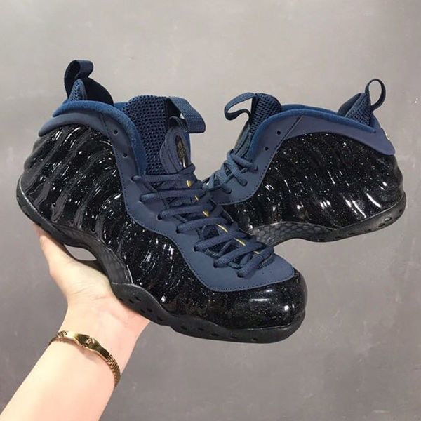

2020 foams one obsidian glittery new york blue orange penny hardaway basketball shoes kids for mens shoes foam 1 trainers sneakers, Black