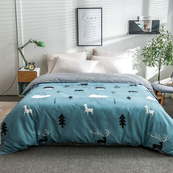

ins cartoon animals blue duvet cover 100% cotton bedding sets 150*210cm,160*210cm,180*220cm,200*230cm,220*240cm size quilt cover