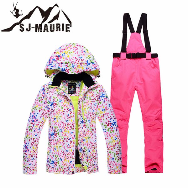 

sj-maurie women ski suit snow jacket pants winter warm snowboard suit winfproof waterproof ski outdoor hiking skating coat