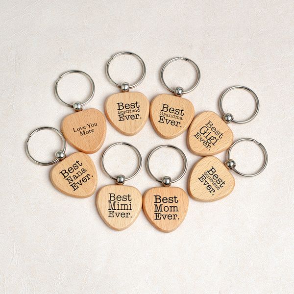 

wooden keychains keyrings mothers fathers gifts key chains gifts for friend birthday gift mothers day presents pendants, Silver