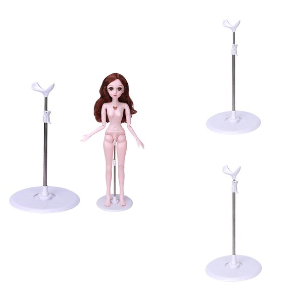 

3 set adjustable dolls stand display holder with plastic base