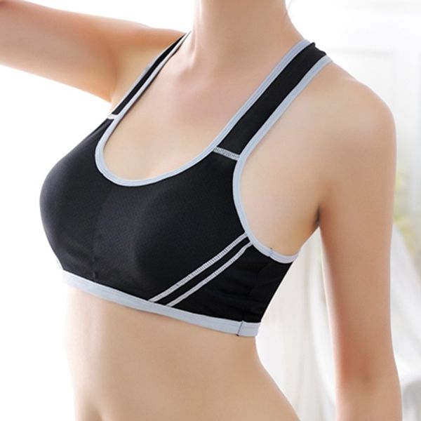 

women running stretch bra racerback seamless padded workout tank vest sports bras crop, White;black