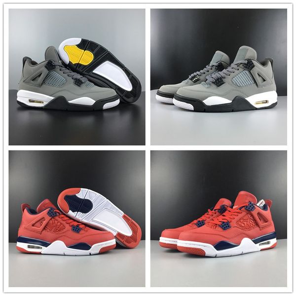 

Cool Grey FIBA Basketball Shoes 4s 2019 Designer Upper Leather Mens Fashion Brand OG Sports Sneakers Top Quality