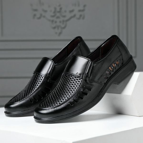 

mazefeng men casual shoes summer breathable fashion black white sneakers slip on men genuine leather shoes loafers male