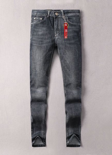 

2020 роскошные новые мужские джинсы тренд мужские джинсы и изношенные ковбойские мотоциклетные уличные повседневные дизайнерские брюки тонки, Blue