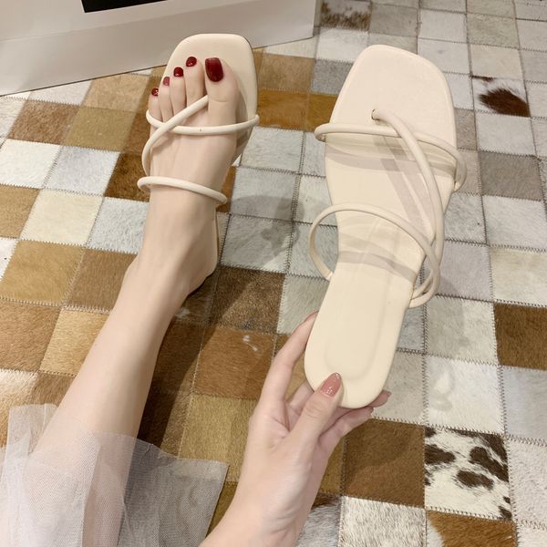 

shoes slippers flat rubber flip flops luxury slides cross-tied shose women pantofle hawaiian designer summer soft 2020 concise, Black