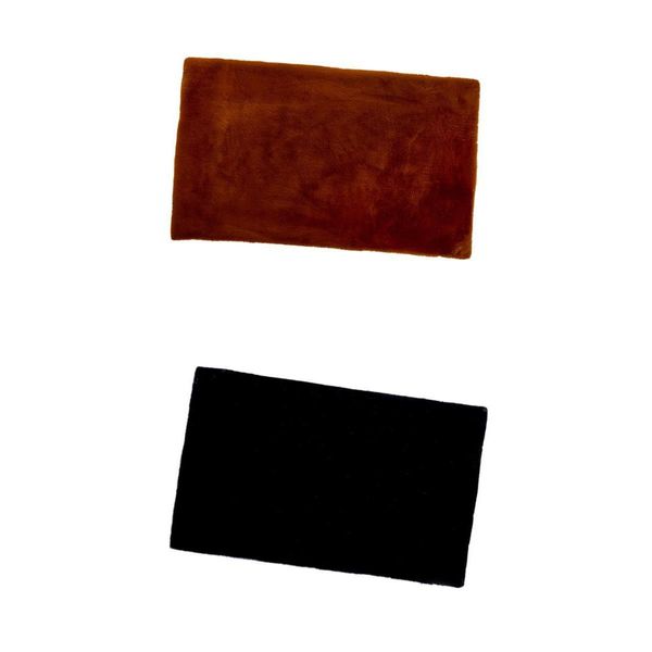 

2pcs shaggy faux fur area rugs floor mat bedroom beside carpets coffee/black