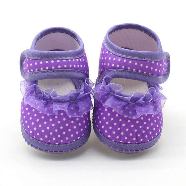 

newborn infant baby dot lace girls soft sole warm casual flats shoes, Black