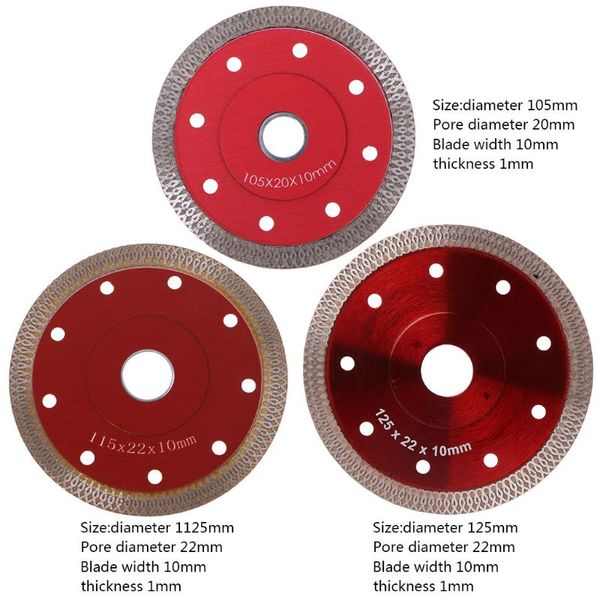 

red pressed sintered mesh turbo ceramic tile granite marble diamond saw blade cutting disc wheel bore tools e7cb