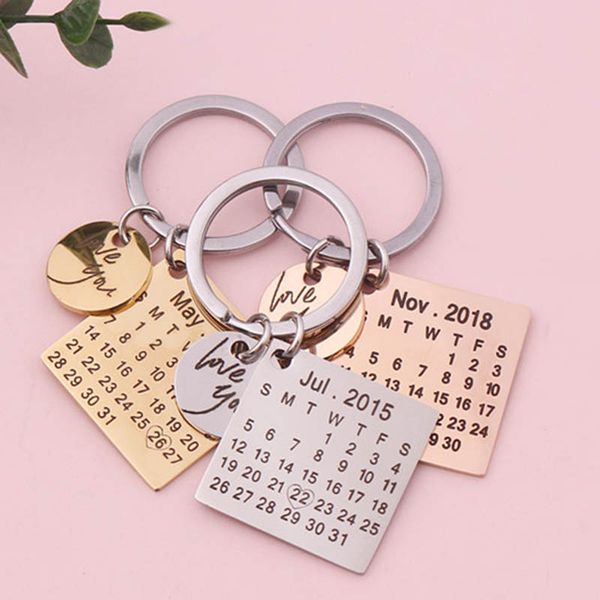 

personalized calendar keychain, Silver