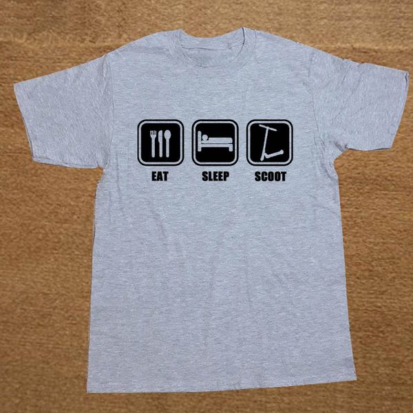 

brand clothing eat sleep scoot push stunt scooter funny t shirt tshirt men cotton short sleeve t-shirt camiseta, White;black