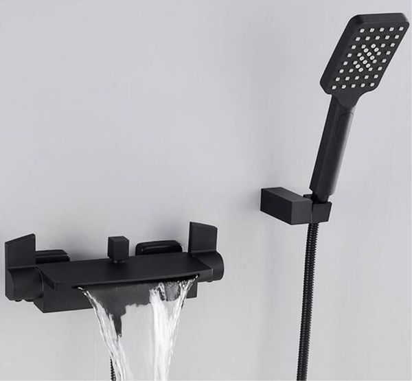 

wall mounted bathroom black oil brushed bath & shower faucet hand held shower faucet sets bathtub faucet set