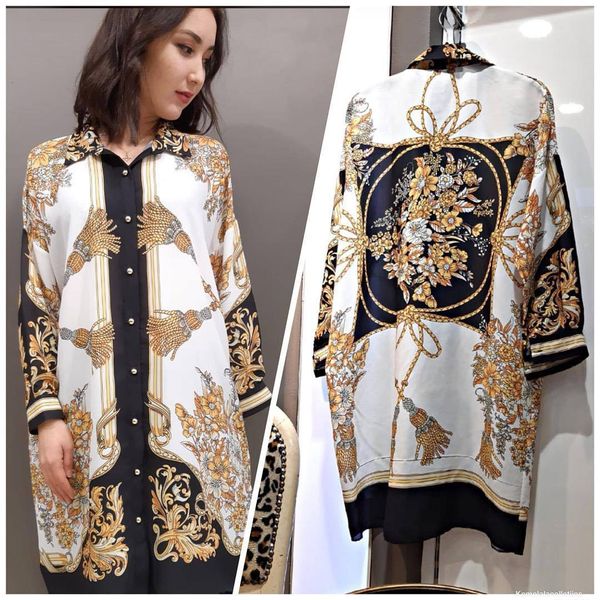 

Summer Womens Loose Blouses Colorful Digital Print Women Designer Shirts Female Sexy Lapel Neck Clothing New Arrival