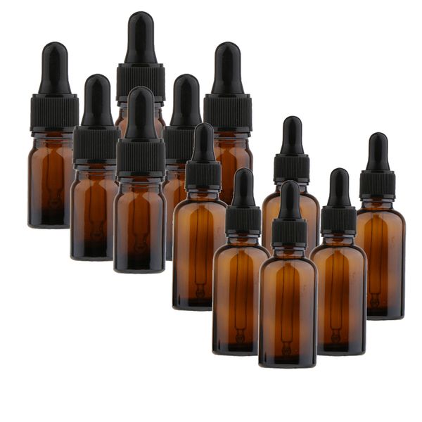 

pack of 12 lot glass eye dropper bottles essential oil perfume pipette vials 10ml 30ml