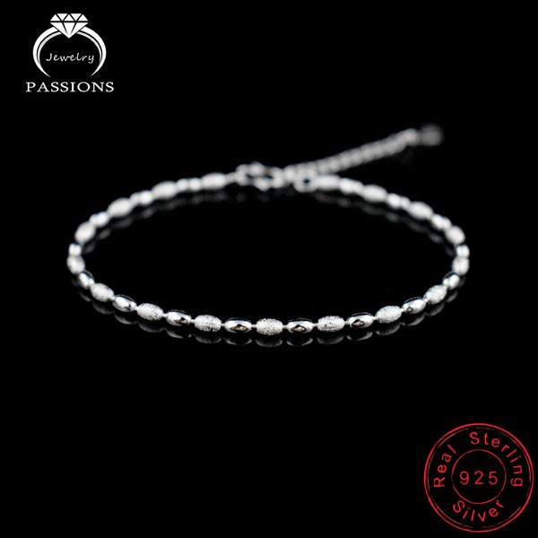

new oval millet bead chain women bracelet new 925 sterling silver bracelets chain summer bracelet for women jewelry gift, Black
