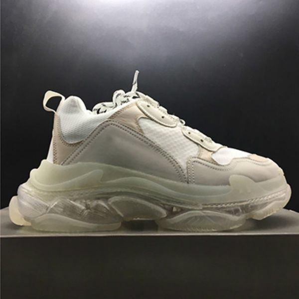 

with box 2019 mens and womens casual shoes triple s clear sole white black green trainers 36-45 va265
