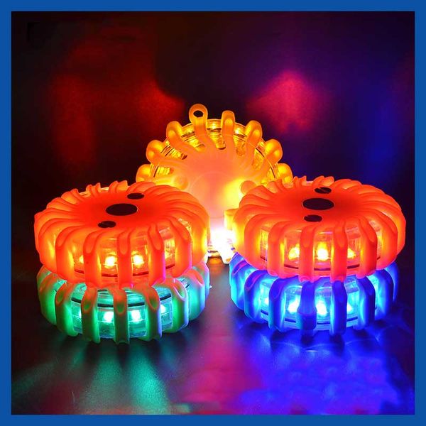 

1pc magnetic rechargeable car led emergency road flares flashing warning night lights safety beacon lights for car truck boat