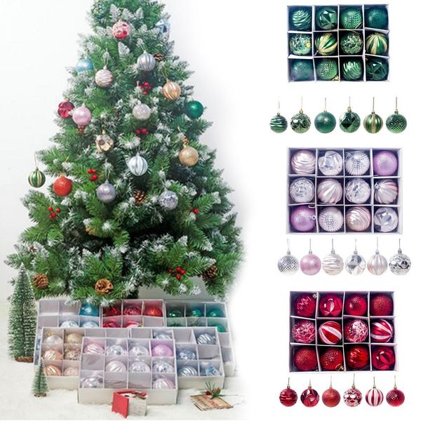 

12pcs 6cm christmas ball ornament baubles xmas tree window hanging decoration