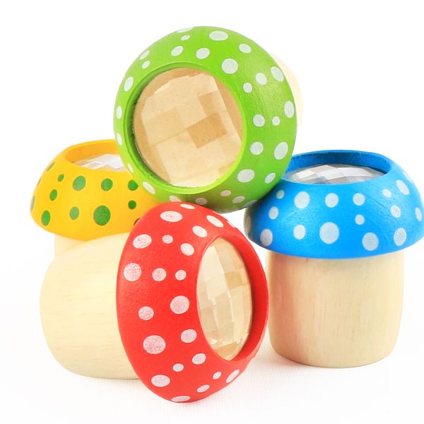 

honeycomb eye effect of wooden kaleidoscope doubling mirror toddler education sensory toys 2pcs/lot