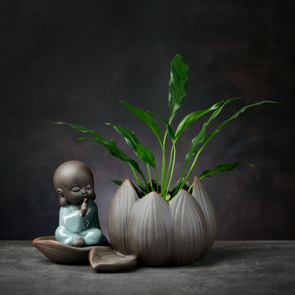 

green radish flower pot ceramic lucky bamboo coins grass hydroponic plant vase glass potted succulents utensils decoration accessories