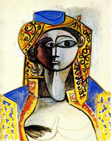 

pablo picasso classical oil painting jacqueline in turkish costume female portrait 100% handmade by experienced painter picasso373