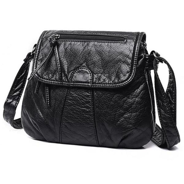 

female baotan shoulder oblique span small bag washed skin soft leather hundred lap bag sac pochette femme #zer