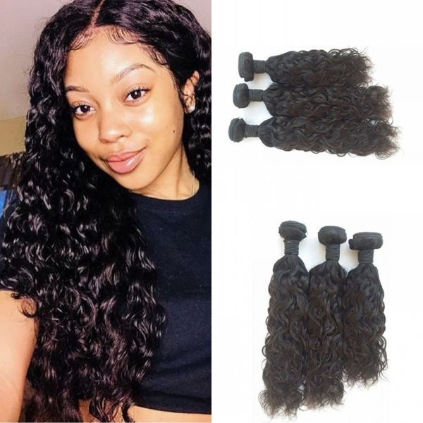 3 Bundles Of Water Wave 100 Human Hair Weaves 20inch 22inch