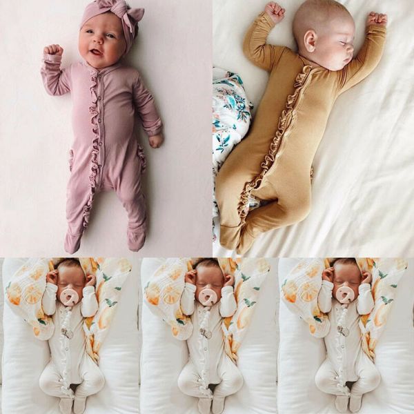

emmababy 2pcs newborn kids infant baby boy girl long sleeve cotton button romper jumpsuit headband clothes outfit autumn, Blue