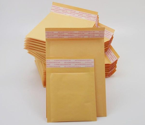 

100pcs/lot 20sizes yellow color kraft paper bubble envelopes bags padded mailers shipping envelope with bubble mailing bag