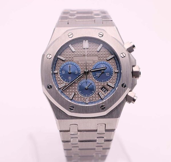 

2019 мужские часы серебряный ремешок из нержавеющей стали сине серый кварцевый хронограф механизм мужские спортивные часы, Slivery;brown