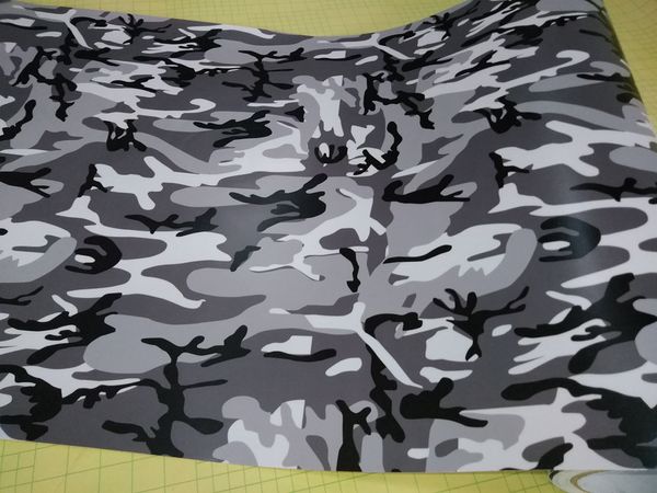 150x50cm (39x19) Ubran inverno camuflagem camuflagem vinil para carro / motor laptop telefone cobrindo adesivos de pele vinis self adesivos