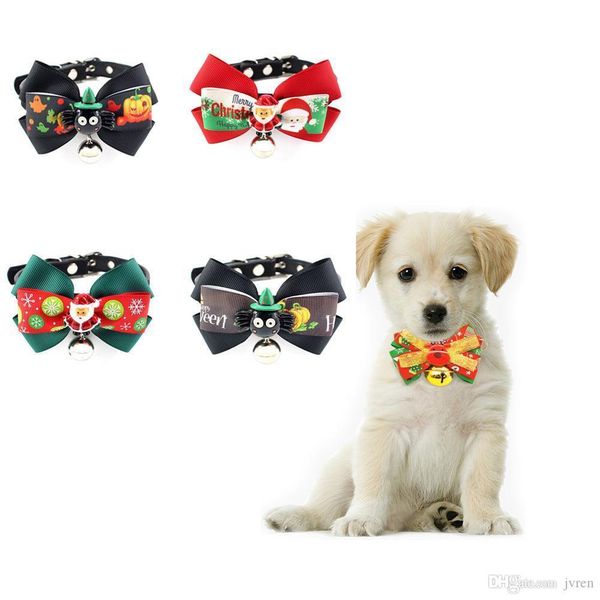

pet dog bowknot collar christmas decoration dog bells cat bow tie pet supplies pet accessories christmas dog collars