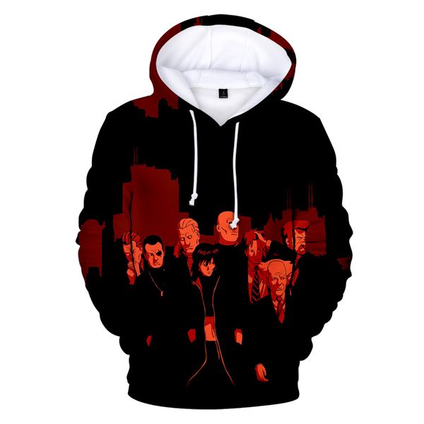 

new 3d ghost in the shell hoodies fashion boys/girls clothes 3d children the ghost in shell hoodie spring autumn pullovers, Black