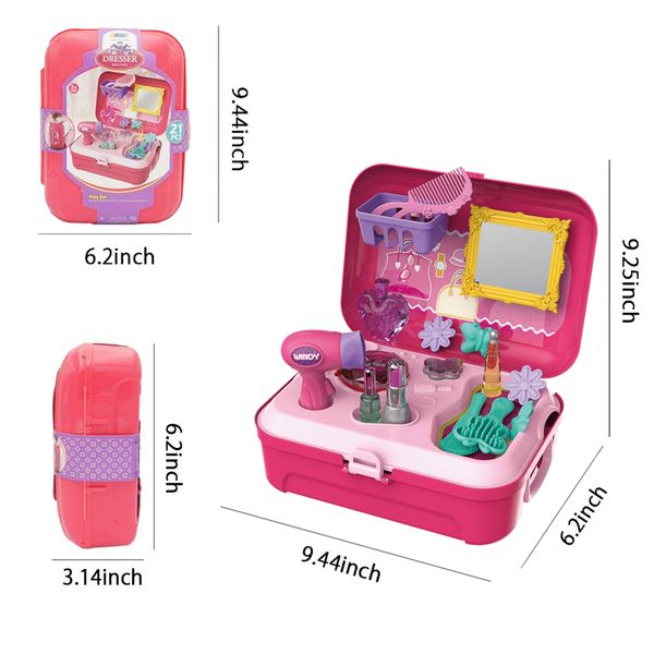 Little Girls Play Makeup Set Pretend Salon Beauty Kit For Toddlers Kids Vanity Case Dress Up Toys Travel Playset Uk 2019 From Winddoll