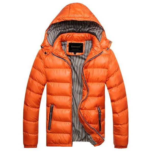 

autumn winter jacket men coat outerwear fashion hood padded quilted warm male jackets parka hooded casual wadde elastic, Black;brown